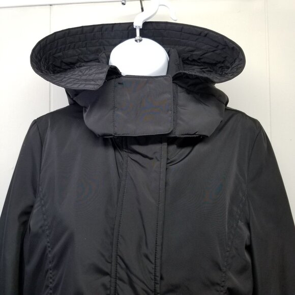 Zara Basic S Black Coat Hood Removable Zip In Liner Vest Winter Parka Cold Weath - Picture 8 of 8